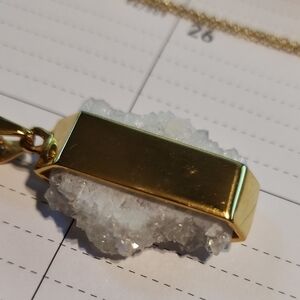 Kinsley Armelle Druzy Quartz Pendant Necklace